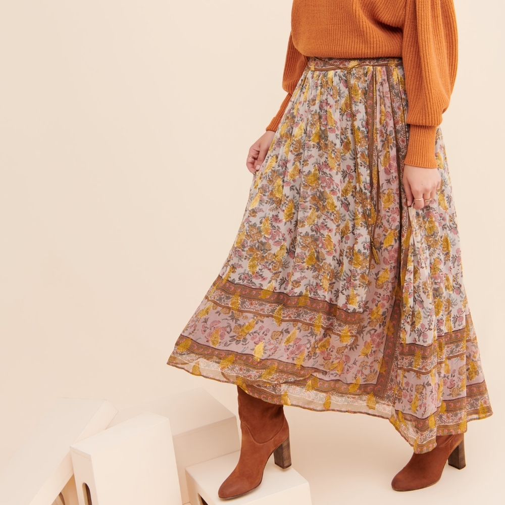New Boho Anthropologie Harvest Midi Skirt by Love Sam Size M - Picture 7 of 7